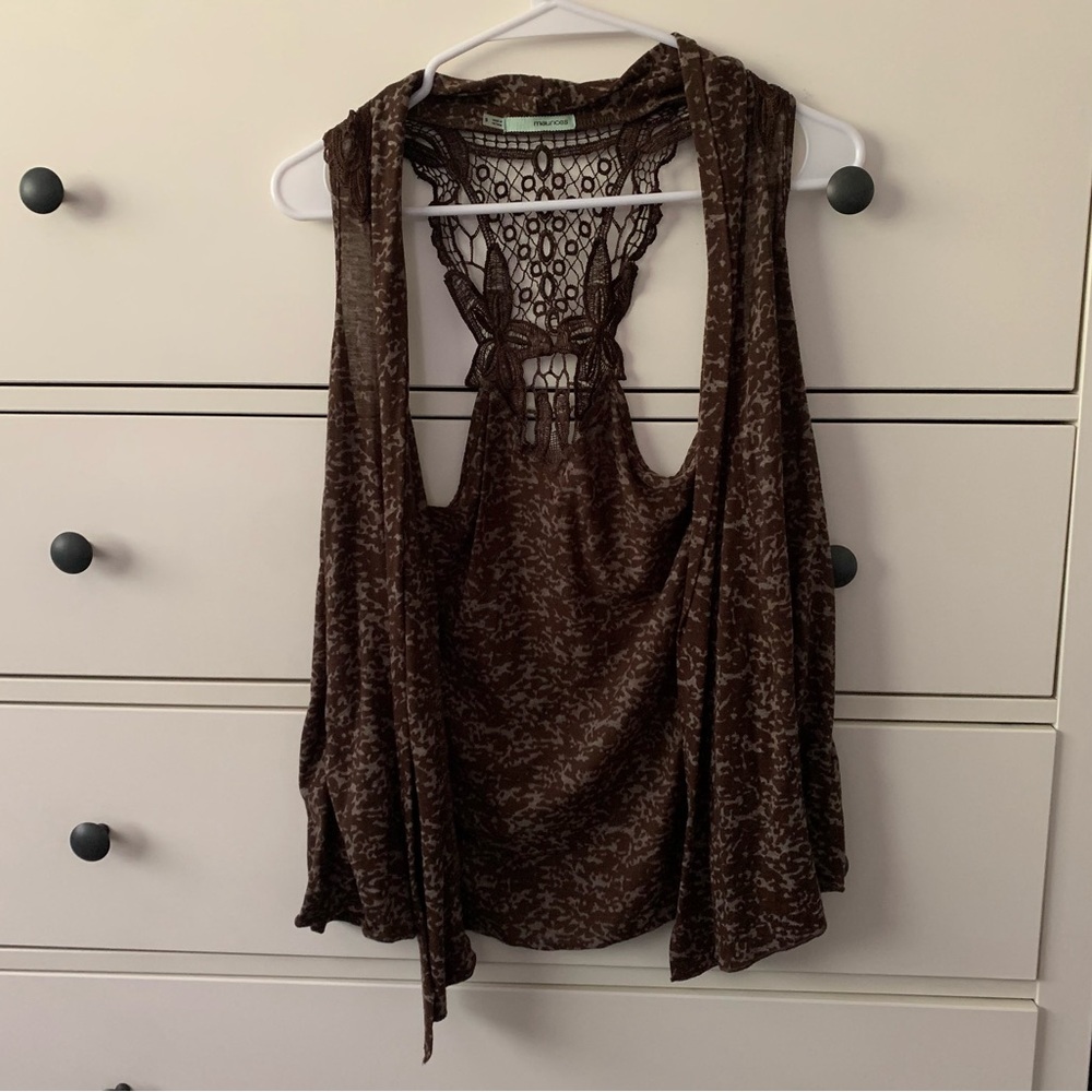 Asymmetrical Lacy Cardigan Vest